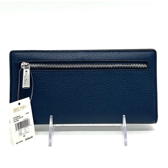 Michael Kors Reed Large Snap Bifold Wallet Navy Blue - Picture 6 of 8